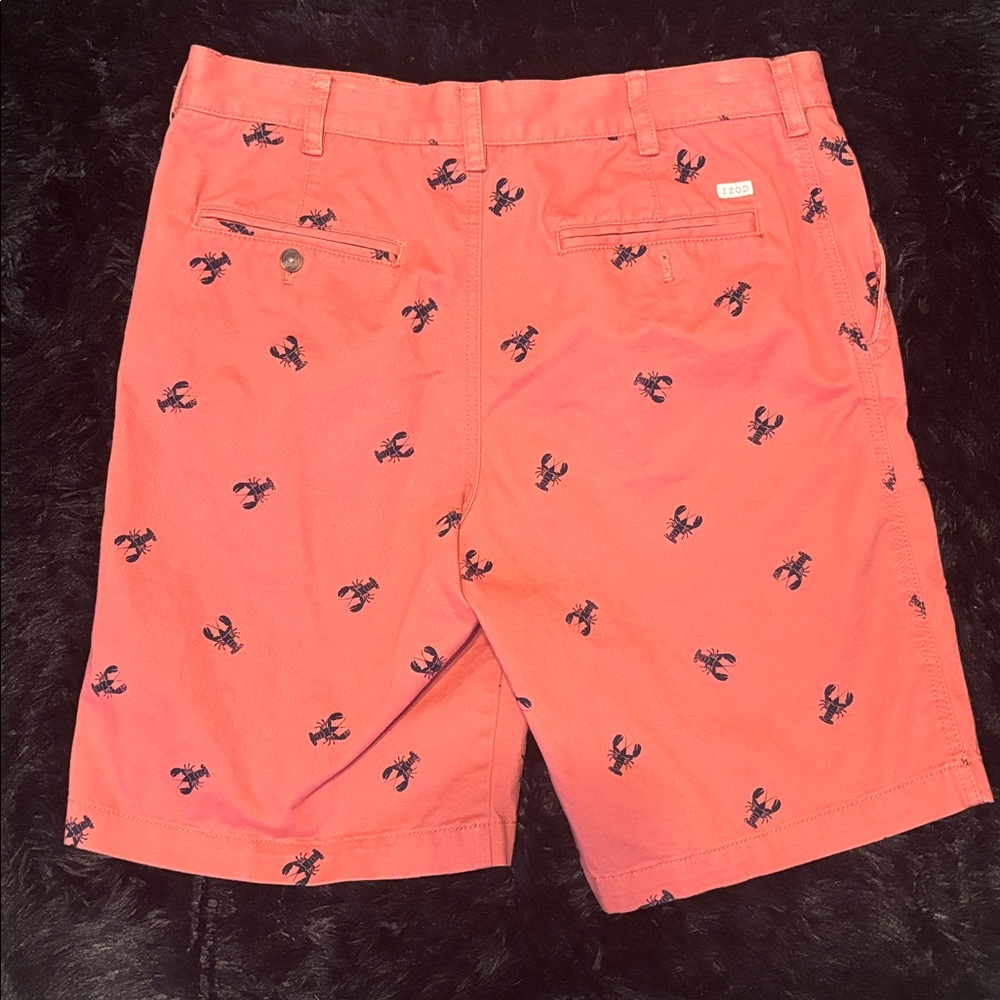 Izod Coral Lobster Shorts Size 34 - Picture 2 of 4